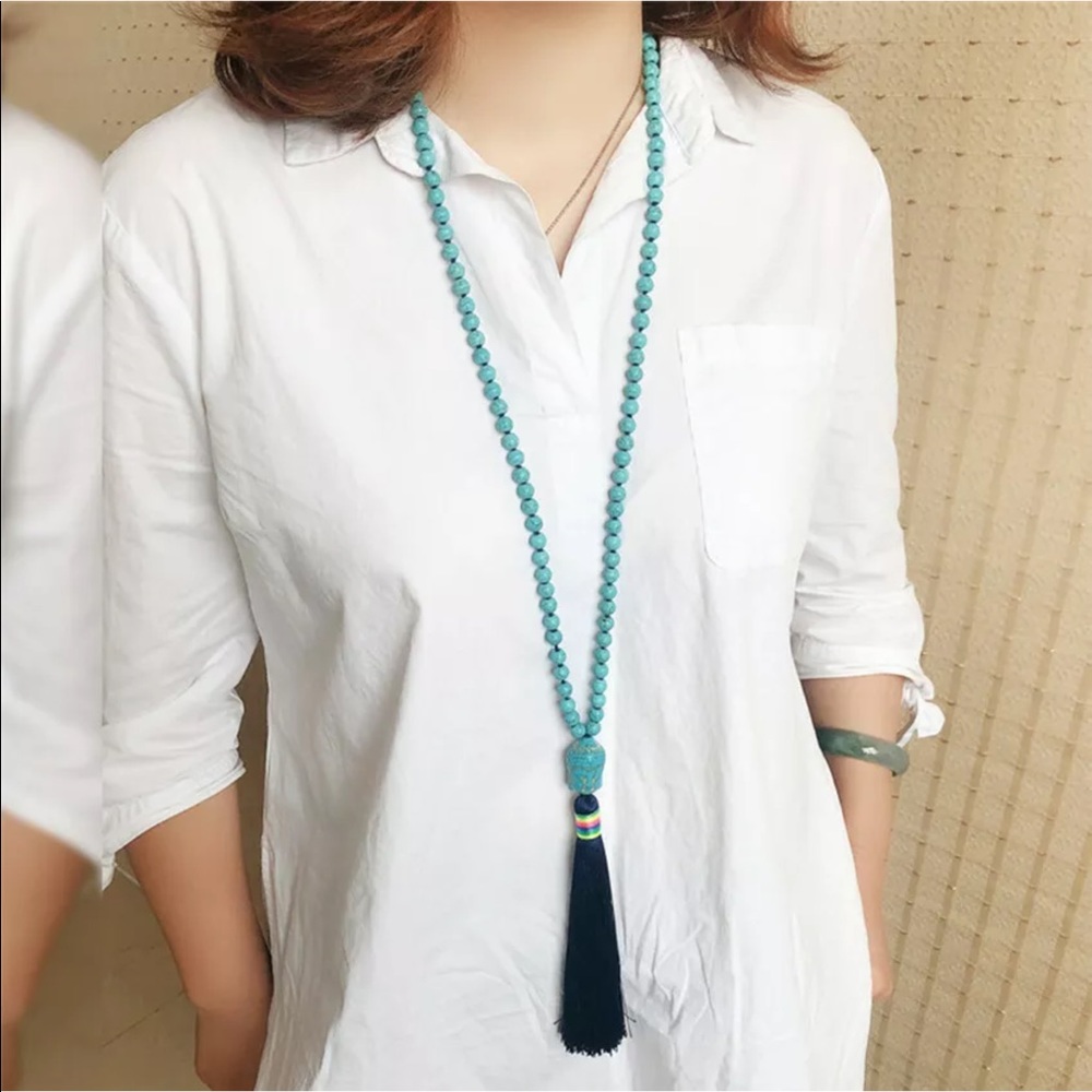 Turquoise Buddha Meditation mala - Picture 3 of 4